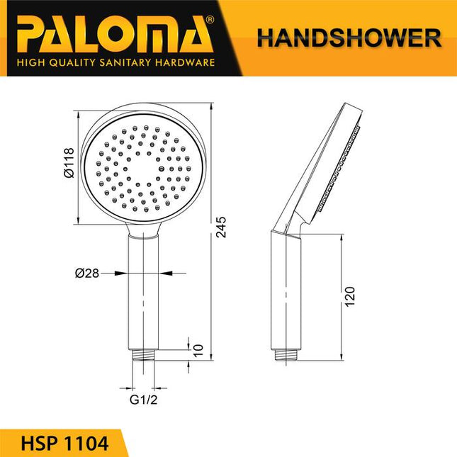 PALOMA HSP 1104 Hand Shower Mandi Handshower Head Kepala Sower ABS