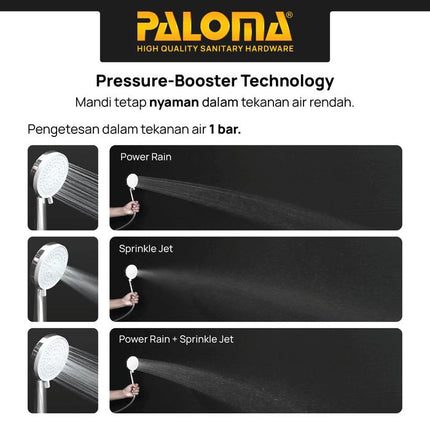 PALOMA Hand Shower Mandi Handshower Head Shower Kepala Shower Genggam Sower 3 Mode ABS Chrome Black Gunmetal Gun Metal Grey Gold Silver Hitam Abu Emas HSP 1302 HSP 1302CP HSP 1302MB HSP 1302GM HSP 1302SG