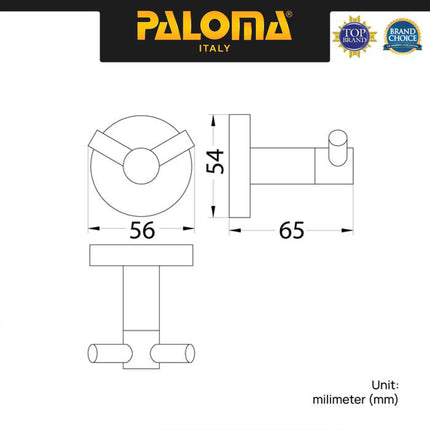 PALOMA Kapstok Gantungan Baju Handuk BAP 9214 & BAP 2114 Rak Hanger Mandi 2 Kait