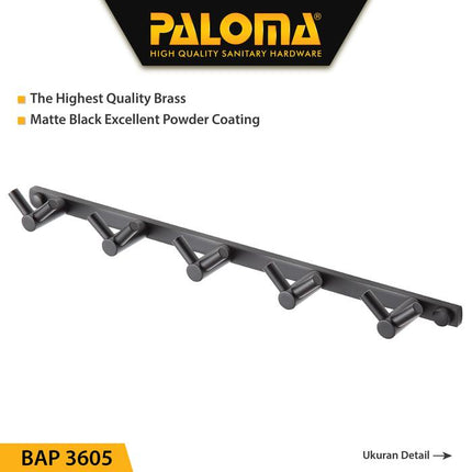 PALOMA Kapstok Gantungan Baju Handuk Rak Hanger Mandi Brass Kuningan Black Hitam BAP 3603 BAP 3604 BAP 3605 3606