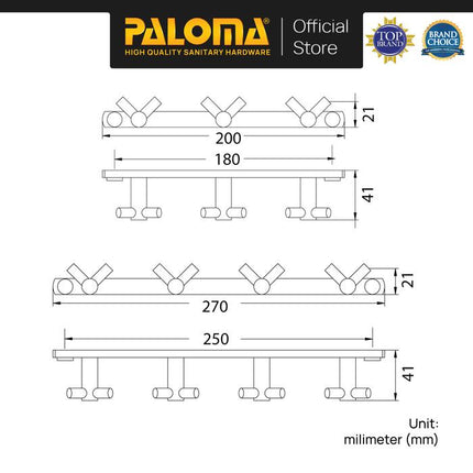 PALOMA Kapstok Gantungan Baju Handuk Rak Hanger Mandi Brass Kuningan Black Hitam BAP 3603 BAP 3604 BAP 3605 3606