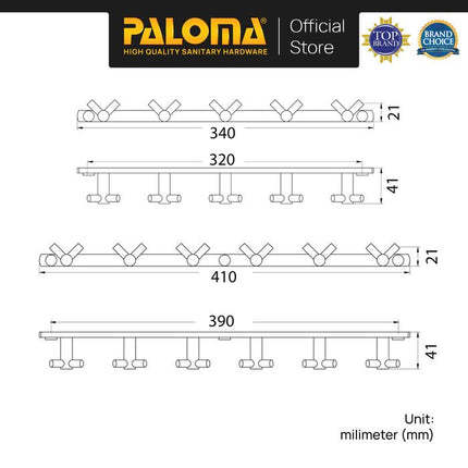 PALOMA Kapstok Gantungan Baju Handuk Rak Hanger Mandi Brass Kuningan Black Hitam BAP 3603 BAP 3604 BAP 3605 3606