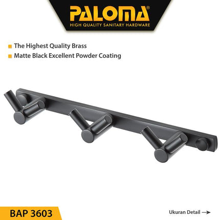 PALOMA Kapstok Gantungan Baju Handuk Rak Hanger Mandi Brass Kuningan Black Hitam BAP 3603 BAP 3604 BAP 3605 3606
