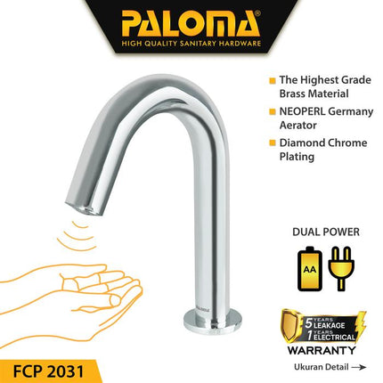 PALOMA Keran Sensor Otomatis Kran Cuci Tangan Wastafel Auto FCP 2031 2032 2033