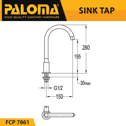 PALOMA Keran Sink Angsa FCP 7861 FCP 9261 Cuci Piring Dapur Kran