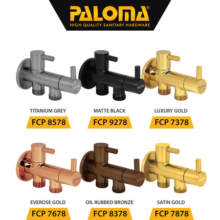 PALOMA Keran Stop Valve Cabang Faucet Keran Toilet Keran WC Keran Jet Shower Wall Tembok Keran Water Air Wall Wave Brass Kuningan Gold Emas Black Hitam Bronze Tembaga FCP 9278 7378 7678 8378 7878