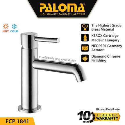 Keran Wastafel PALOMA FCP 1841 1841M 1841T 1841S 1841E Chrome Krom Silver Grey Abu Gunmetal Gun Metal Black Hitam Gold Emas Cuci Tangan Kran Air Panas Dingin Faucet Basin Mixer Hot Cold Lavatory Kamar Mandi Bathroom