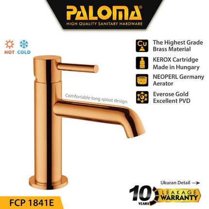 Keran Wastafel PALOMA FCP 1841 1841M 1841T 1841S 1841E Chrome Krom Silver Grey Abu Gunmetal Gun Metal Black Hitam Gold Emas Cuci Tangan Kran Air Panas Dingin Faucet Basin Mixer Hot Cold Lavatory Kamar Mandi Bathroom