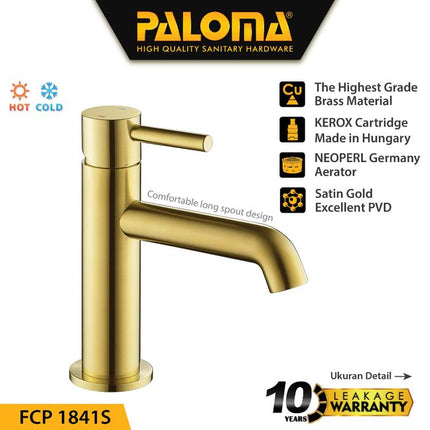 Keran Wastafel PALOMA FCP 1841 1841M 1841T 1841S 1841E Chrome Krom Silver Grey Abu Gunmetal Gun Metal Black Hitam Gold Emas Cuci Tangan Kran Air Panas Dingin Faucet Basin Mixer Hot Cold Lavatory Kamar Mandi Bathroom