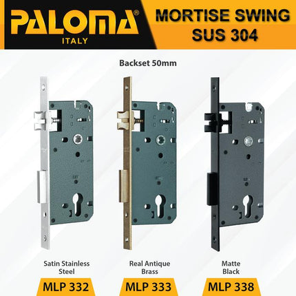 PALOMA Mortise Lock Kunci Pintu Lockcase Badan Body Swing MLP 3