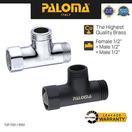 PALOMA Nepel T 1/2 TJP 9101 & TJP 1101 / Sambungan Cabang Tee Keran Shower Kloset