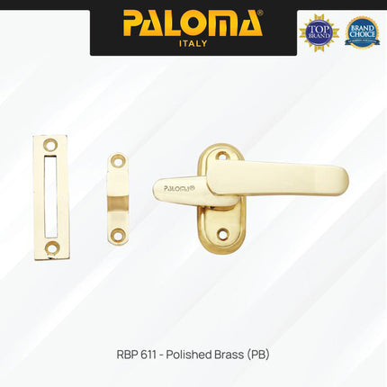 PALOMA RBP Rambuncis Kunci Pengunci Penahan Jendela Rumah Window Slot Kunci Grendel Gerendel Brass Kuningan Gold Silver Grey Antique Black Emas Abu Antik Hitam RBP 611 RBP 612 RBP 614 RBP 615