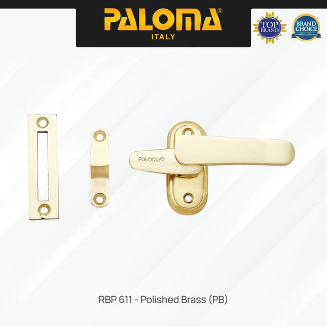 PALOMA RBP Rambuncis Kunci Pengunci Penahan Jendela Rumah Window Slot Kunci Grendel Gerendel Brass Kuningan Gold Silver Grey Antique Black Emas Abu Antik Hitam RBP 611 RBP 612 RBP 614 RBP 615