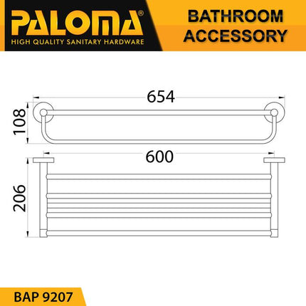 PALOMA Rak Handuk Baju Gantungan BAP 2107 & BAP 9207 Hanger Dinding Kamar Mandi