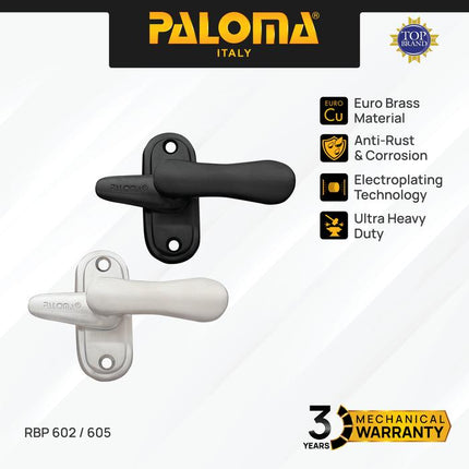 PALOMA Rambuncis Kunci Pengunci Pengaman Jendela Rumah Window Slot Kunci Grendel Gerendel Brass Kuningan Satin NIckel Silver Grey Black Abu Hitam RBP 602 605