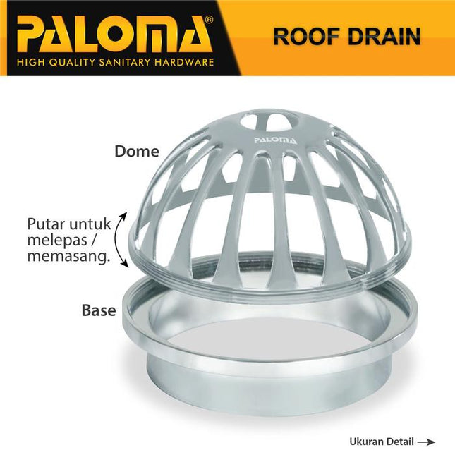 PALOMA Roof Drain Lantai Atap Talang Air Saringan Got Balkon RDP 12
