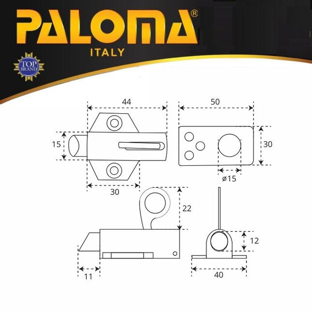 PALOMA SKP 202 Spring Knive Kunci Gerendel Grendel Jendela Spring Knip Zamak Satin Nickel Grey Silver Abu