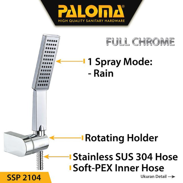 PALOMA SSP 2104 Shower Set Handshower Mandi Hand Head Kepala Air Paket Handshower dan Holder