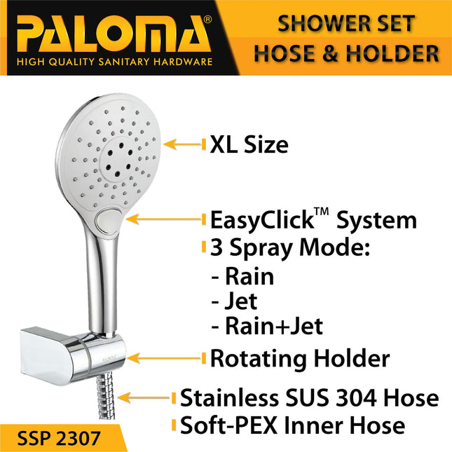 Handshower Set PALOMA SSP 2307 Shower Mandi Hand Head Kepala Air Paket