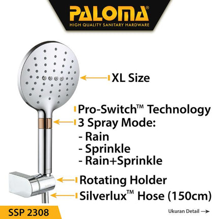 PALOMA SSP 2308 Shower Set Handshower Mandi Hand Head Kepala Air Paket