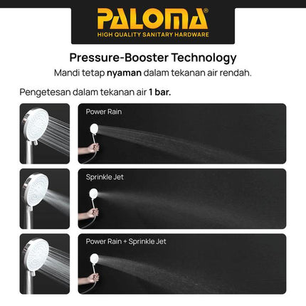 PALOMA SSP 2309 Shower Set Handshower Mandi Hand Shower Head Kepala Shower Genggam Sower 3 Mode Paket ABS Chrome Gunmetal Gun Metal Grey Black Gold Silver Abu Hitam Emas SSP 2309CP SSP 2309GM SSP 2309MB SSP 2309SG