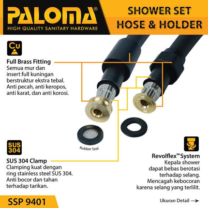 PALOMA SSP 9401 Shower Set Handshower Mandi Hand Head Kepala Air Paket