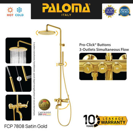 Shower Tiang Set Column PALOMA FCP 3308 FCP 7808 Chrome Silver Grey Abu Gold Emas Keran Mandi Kran Air Panas Dingin Faucet Bathtub Bath Shower Mixer Hot Cold Kamar Mandi Bathroom