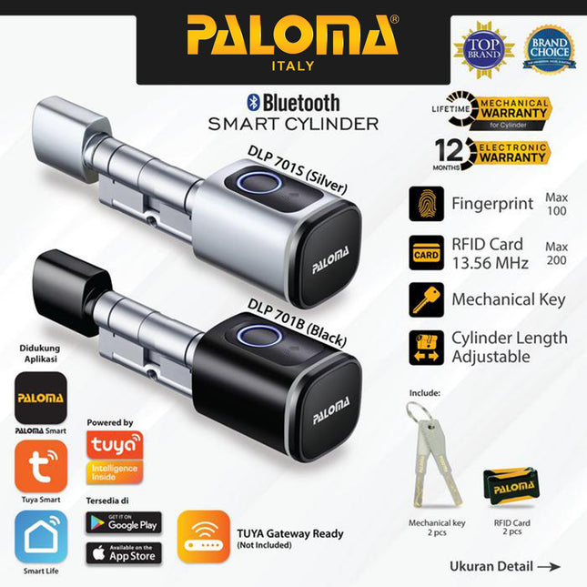 PALOMA Smart Cylinder Lock Kunci Pintu Silinder Digital Home DLP 701