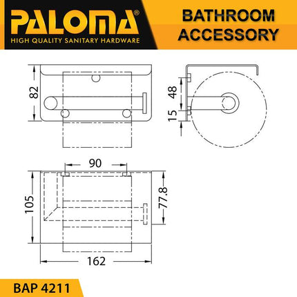 PALOMA Tempat Tissue Toilet Holder BAP 4211 & BAP 4201 Tisu Gulung Roll WC Mandi