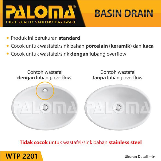 PALOMA WTP 2201 Afur Wastafel Kepala Sifon Pop Up Waste Avur Washtafel