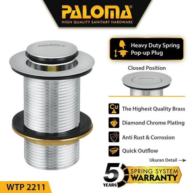 PALOMA WTP 2211 Afur Wastafel Kepala Sifon Pop Up Waste Avur Washtafel