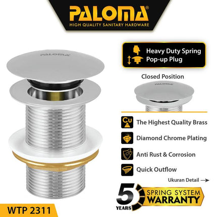 PALOMA WTP 2311 Afur Wastafel Kepala Sifon Pop Up Waste Avur Washtafel