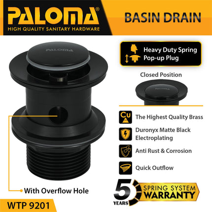 PALOMA WTP 9201 Afur Wastafel Kepala Sifon Pop Up Waste Avur Washtafel