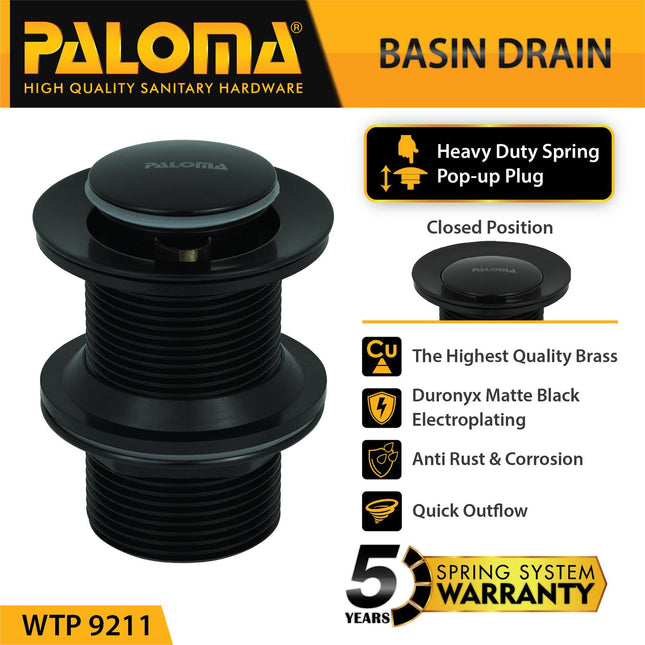 PALOMA WTP 9211 Afur Wastafel Kepala Sifon Pop Up Waste Avur Washtafel