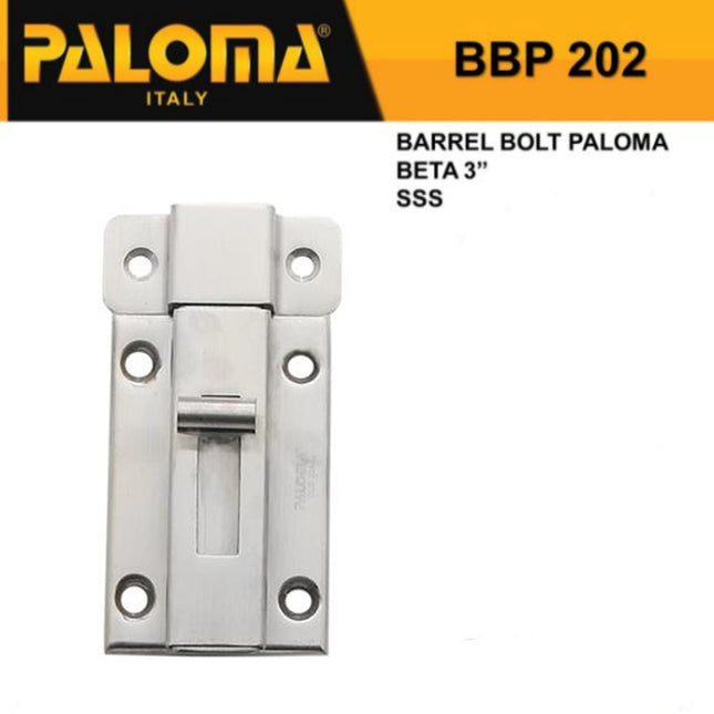 Gerendel Slot Kunci Pintu PALOMA BBP 202 Satin Grey Abu Barrel Bolt Grendel Door Stainless Steel SUS304 SUS 304