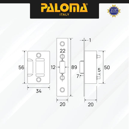 PALOMA Roller Catch Pelor Pintu Mata Ayam Latch Door Catches Badan Body Mortise Penahan Pintu Jendela Stainless Steel SUS 304 SUS304 Satin Black Gold Gunmetal Gun Metal Antique Abu Hitam Emas Antik RCP 201 202 203 204 205