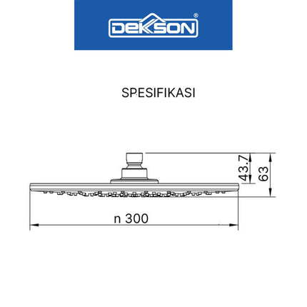 Rain Shower Dekkson RS 3511 Head Shower Mandi Atas Kepala 300 mm