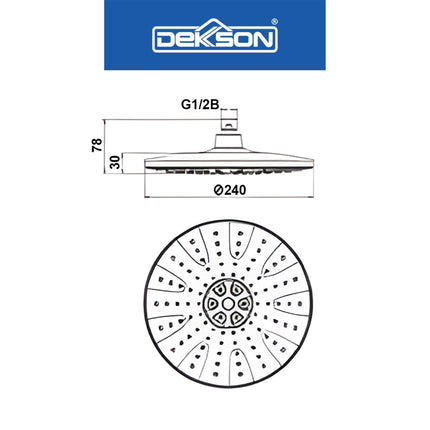 RAIN SHOWER DEKKSON RS 3555SC Rainshower Head Shower Rain Sower Mandi Atas Kepala
