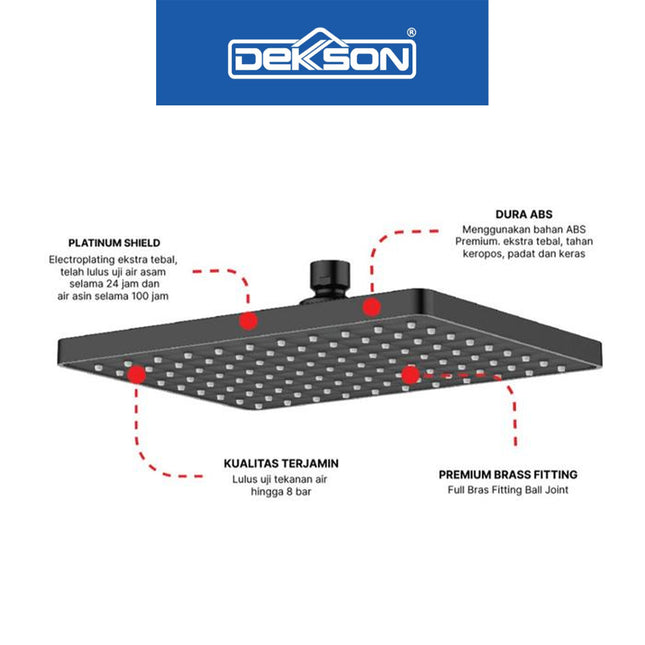 Rain Shower Dekkson RS 5011 Head Shower Mandi Atas Kepala
