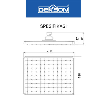 Rain Shower Dekkson RS 5011 Head Shower Mandi Atas Kepala