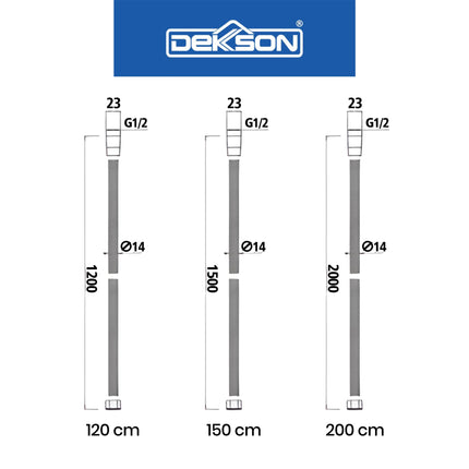Shower Flexible Hose SUS 304 Dekkson SFH 001-1200 1500 2000 CP Water Hose Kamar Mandi