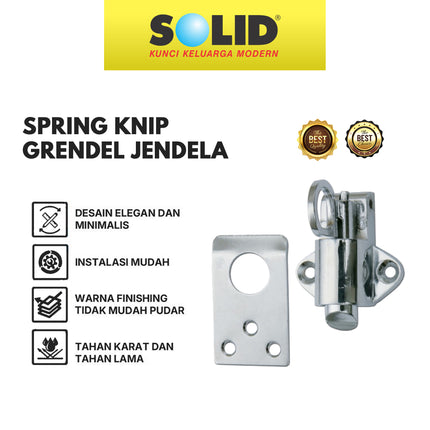 Spring Knip SOLID SK 378 SN Grendel Jendela Kunci Selot Jendela