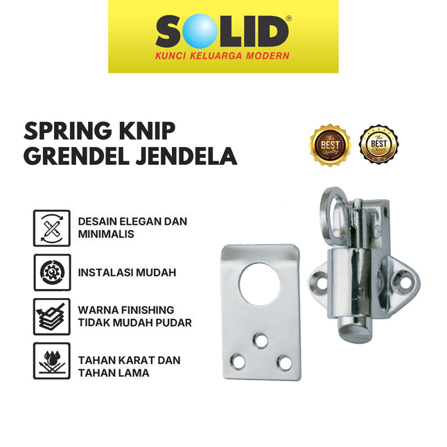 Spring Knip SOLID SK 378 SN Grendel Jendela Kunci Selot Jendela