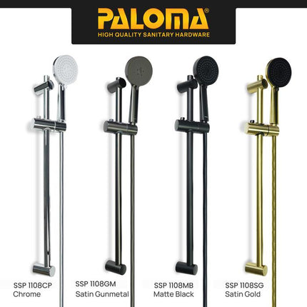 PALOMA SSP 1108 Shower Set Tiang Handshower Mandi Hand Shower Head Kepala Shower Genggam Pole Bar 3 Mode Paket ABS Chrome Gunmetal Gun Metal Grey Black Gold Silver Abu Hitam Emas SSP 1108CP SSP 1108MB SSP 1108GM SSP 1108SG