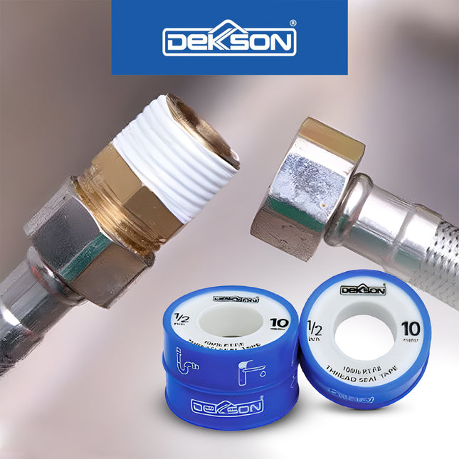 SEAL TAPE DEKKSON ST 0.1X0.35X10M 1PACK ISI 2PCS &nbsp;Isolasi Keran Air Solasi Pipa Seltip Kran Air Drat