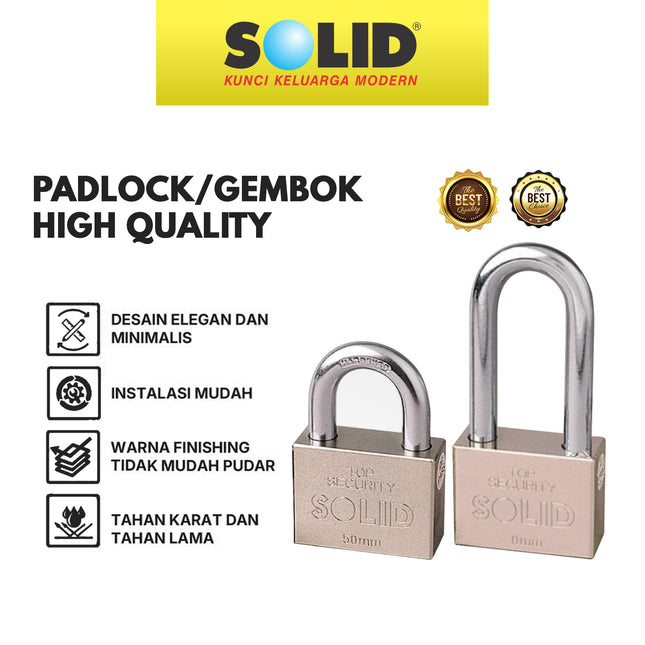 Gembok Solid Padlock SOLID BAJA 809 Kunci Pintu Pagar