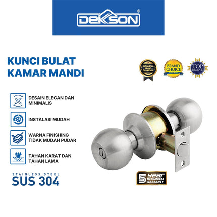 Handle Pintu Dekkson KCBL 8587 BK Tubular Lock Set Gagang Pintu