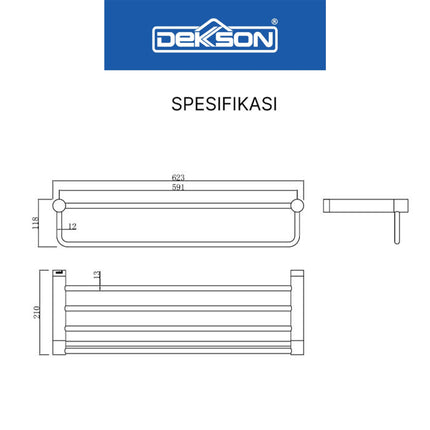 Tower Shelf Dekkson TS 3510 Rak Handuk Dinding Towel Bar