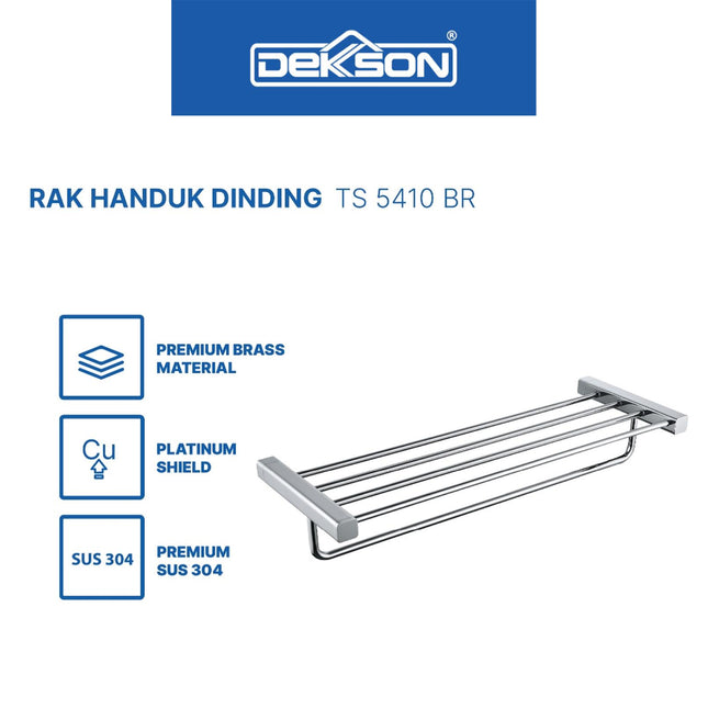 Tower Shelf Dekkson TS 5410 Towel Bar Rak Handuk Dinding Chrome
