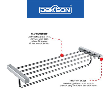 Tower Shelf Dekkson TS 5410 Towel Bar Rak Handuk Dinding Chrome